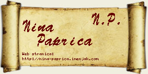 Nina Paprica vizit kartica